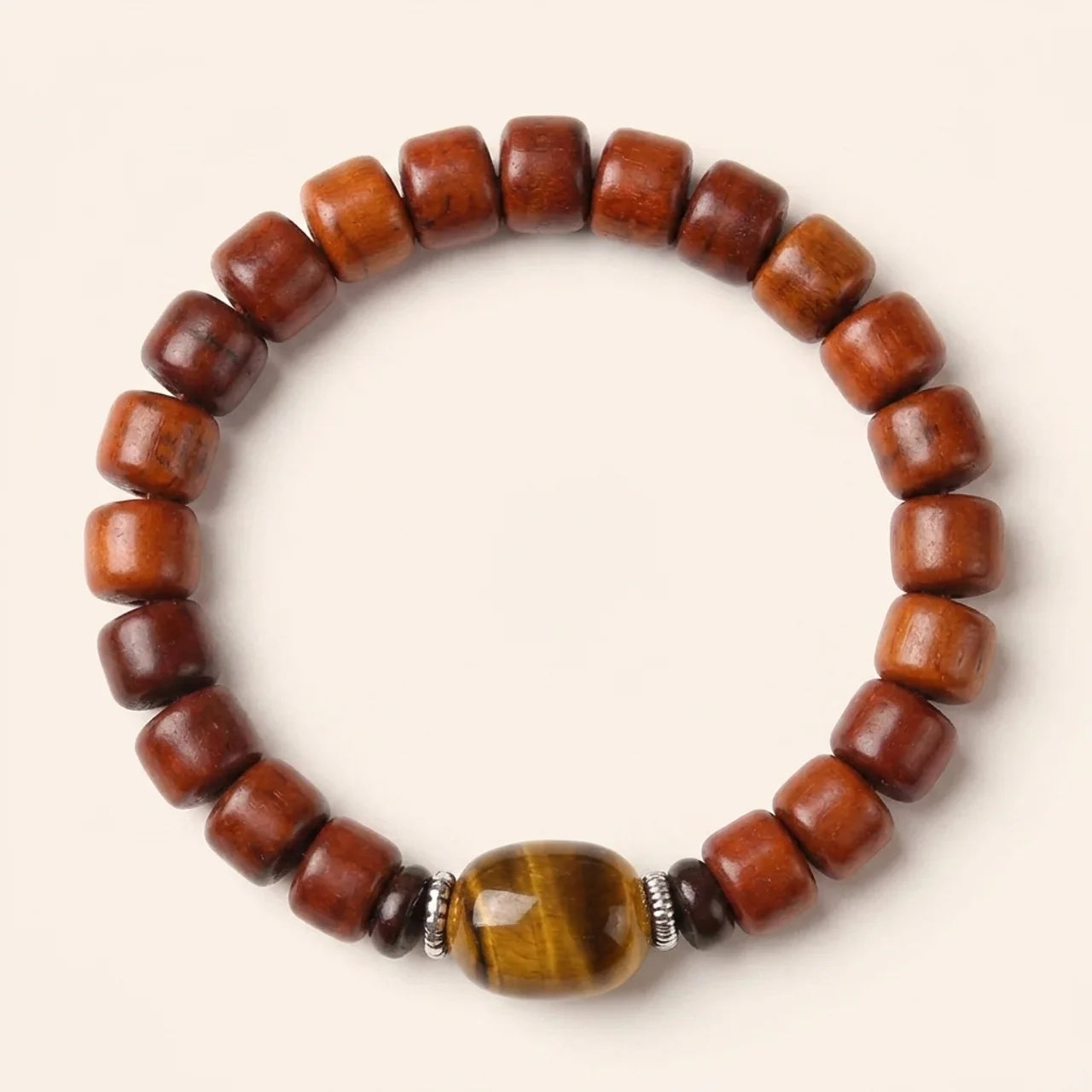 Three Eyed Dzi Yak Bone Agate Bracelet