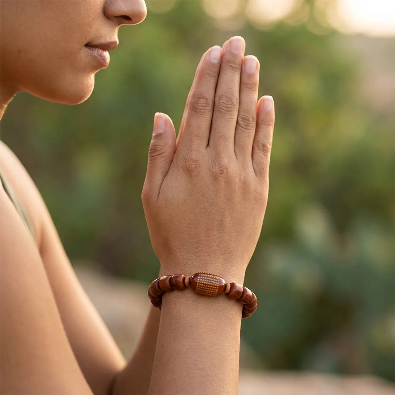 Three Eyed Dzi Yak Bone Agate Bracelet