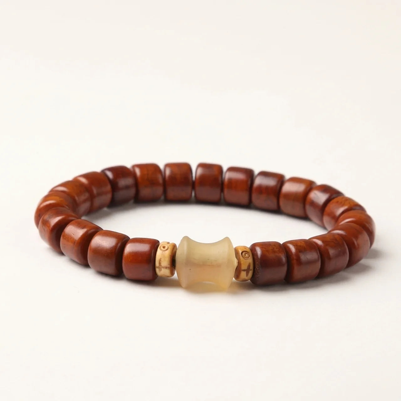 Three Eyed Dzi Yak Bone Agate Bracelet