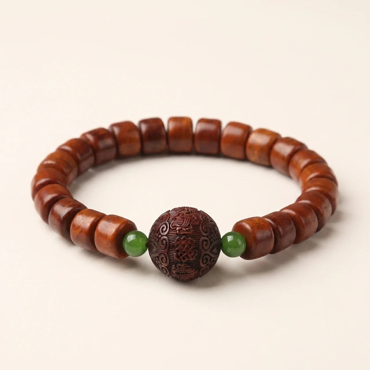 Three Eyed Dzi Yak Bone Agate Bracelet