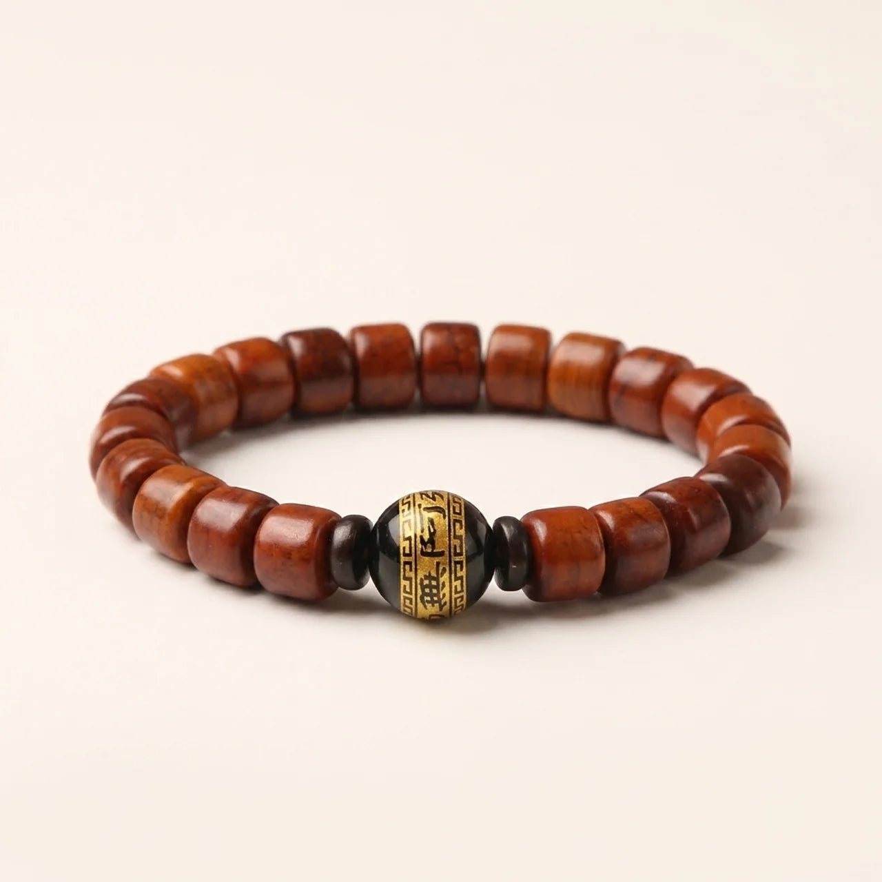 Three Eyed Dzi Yak Bone Agate Bracelet