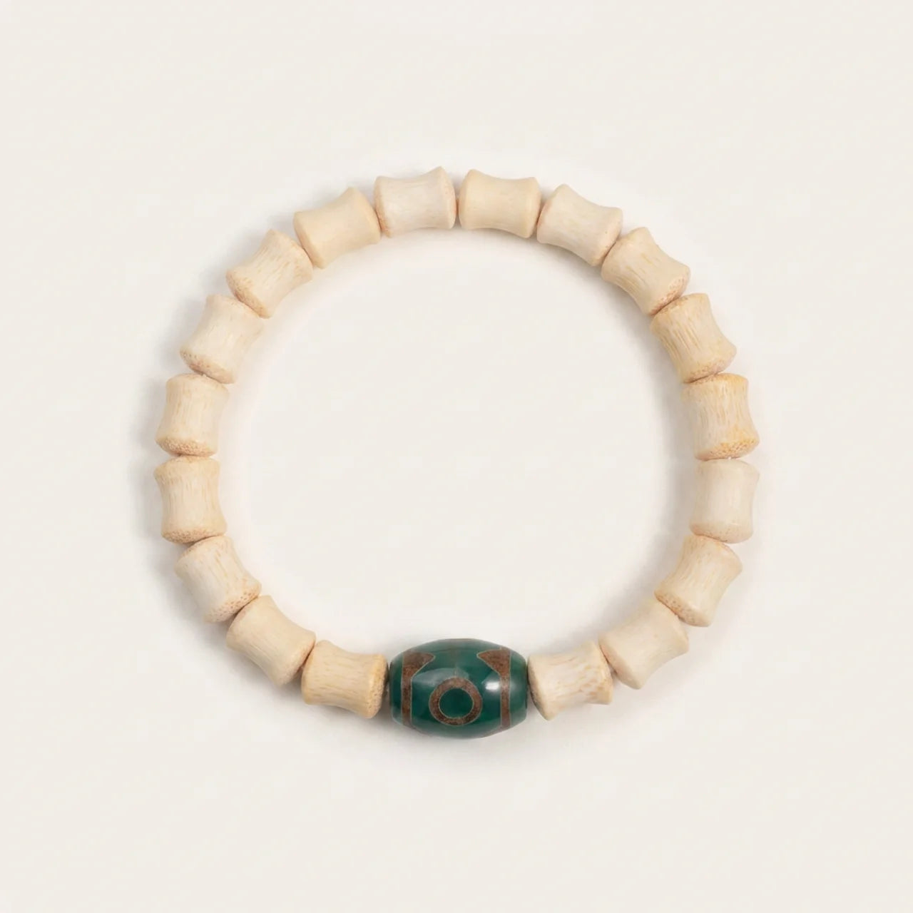 Three Eye Dzi Agate Bamboo Bracelet