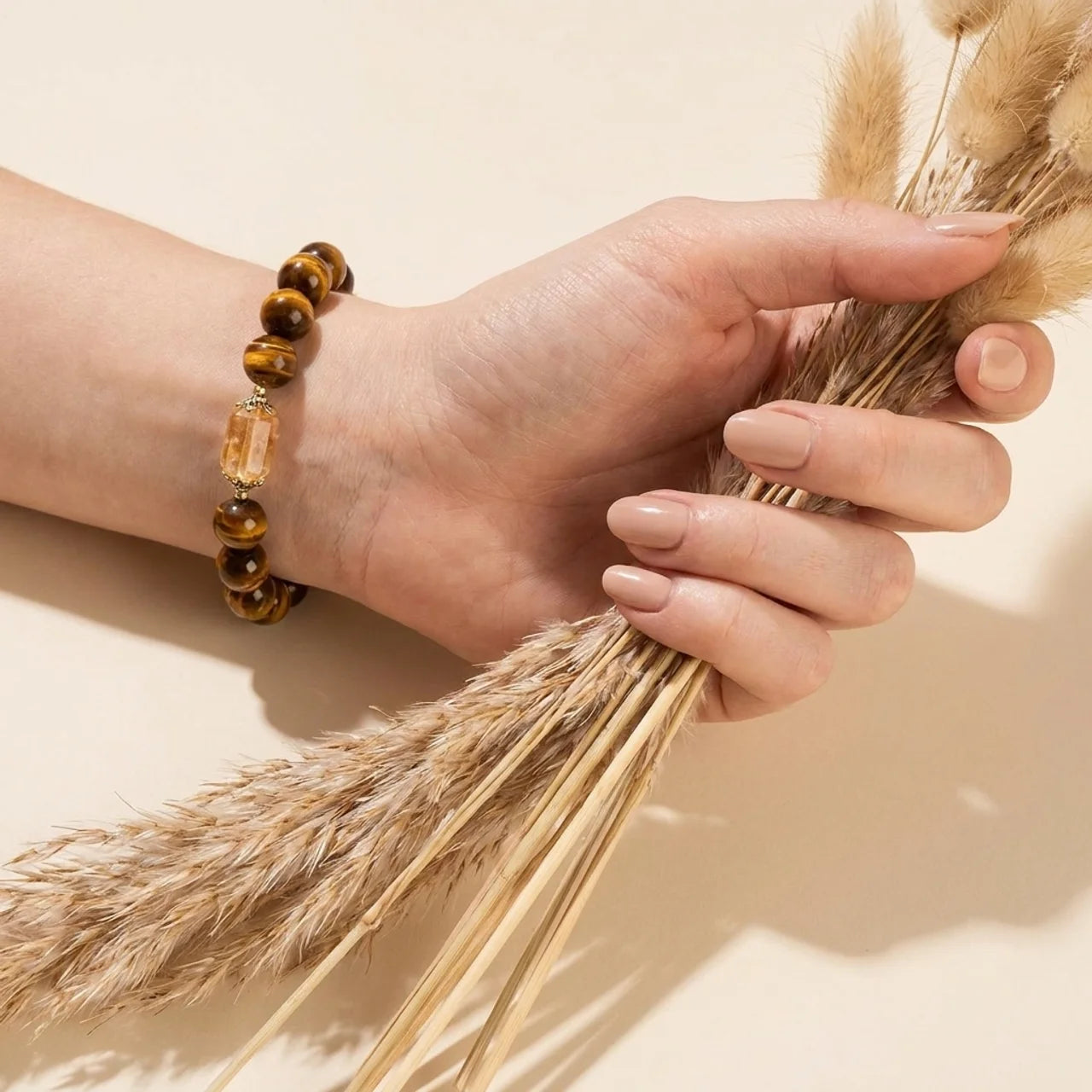 Tiger Eye Citrine Beads Strength Bracelet