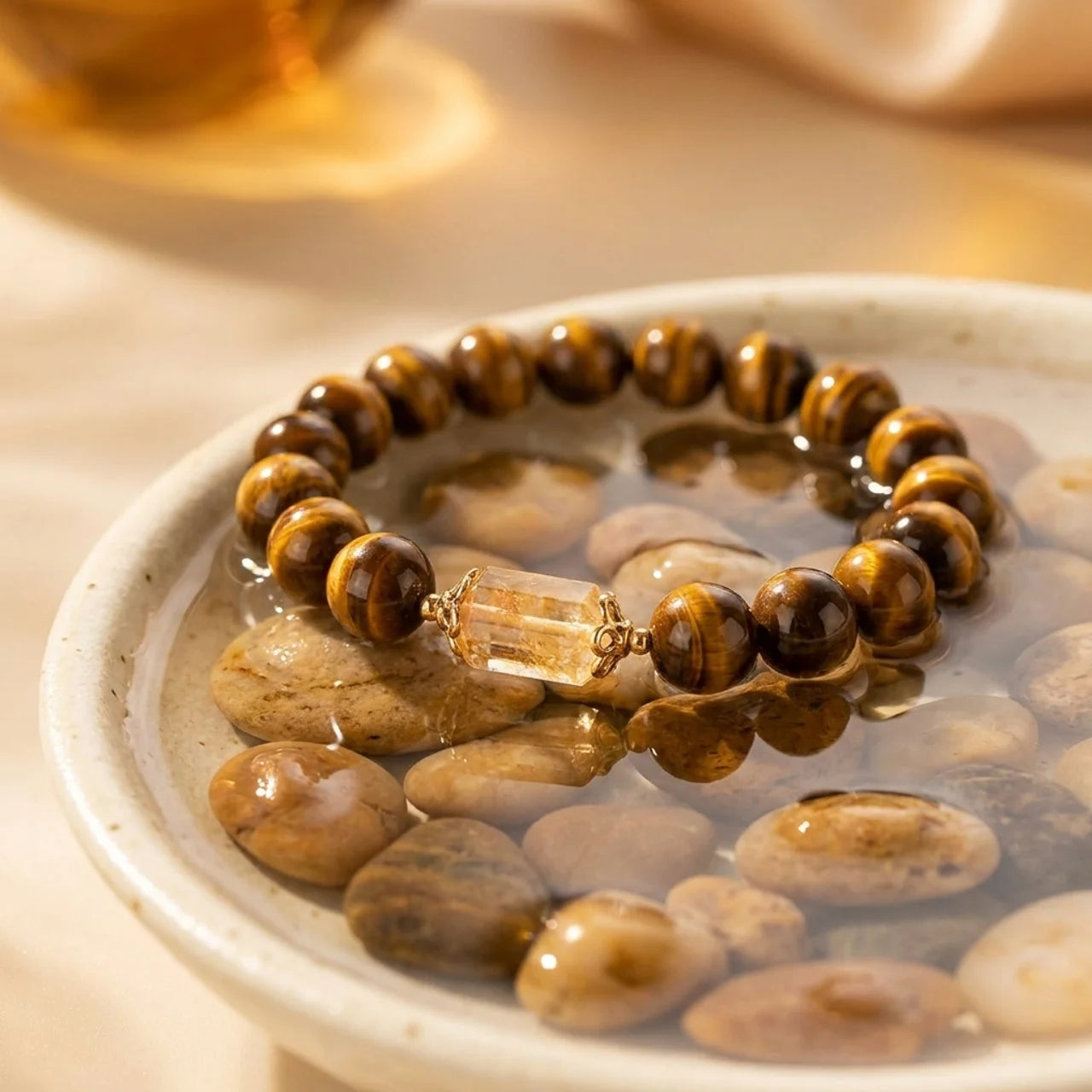 Tiger Eye Citrine Beads Strength Bracelet