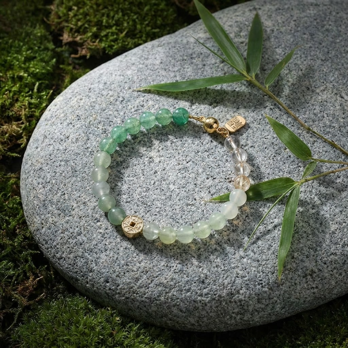 Tiger Eye Clear Quartz Beaded Bracelet