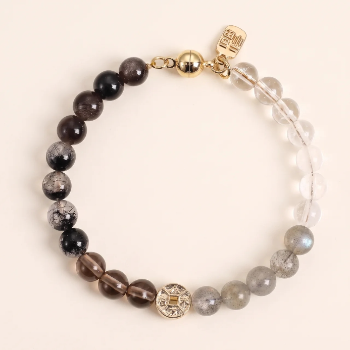 Tiger Eye Clear Quartz Beaded Bracelet