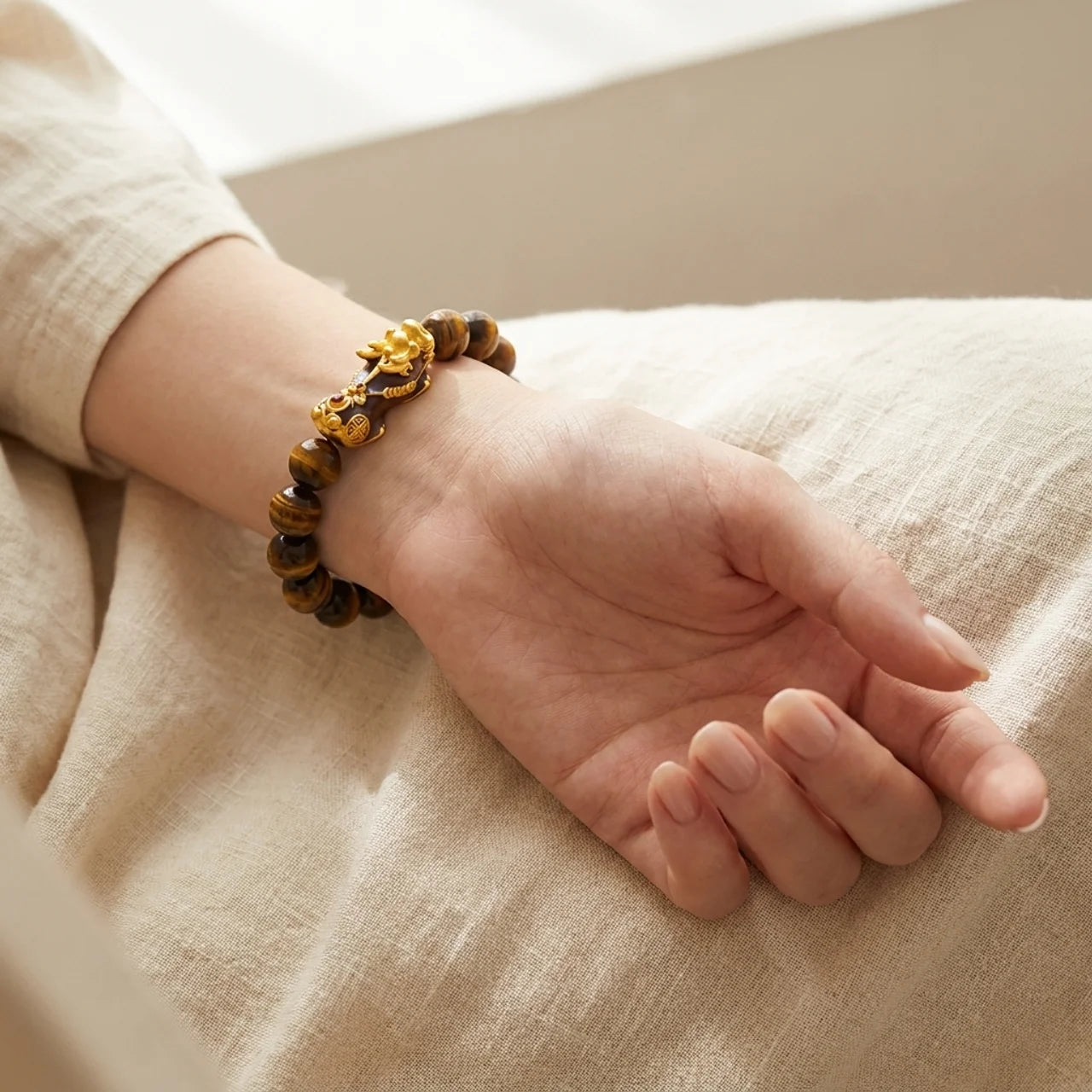 Tiger Eye Pixiu Feng Shui Bracelet
