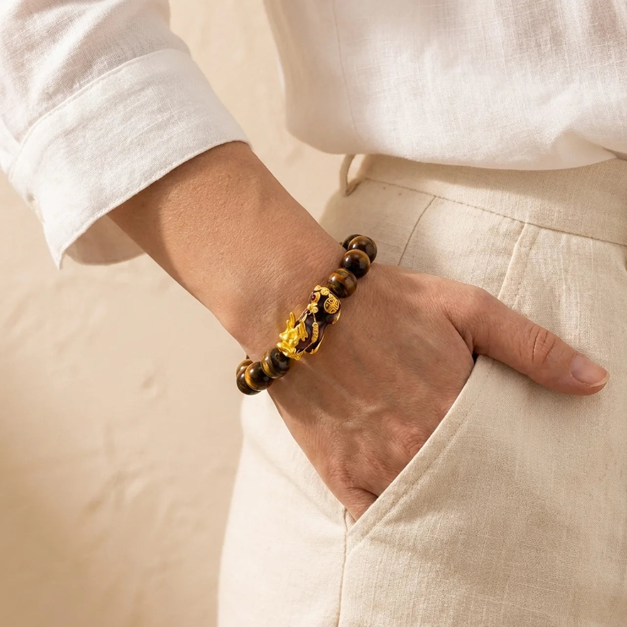 Tiger Eye Pixiu Feng Shui Bracelet