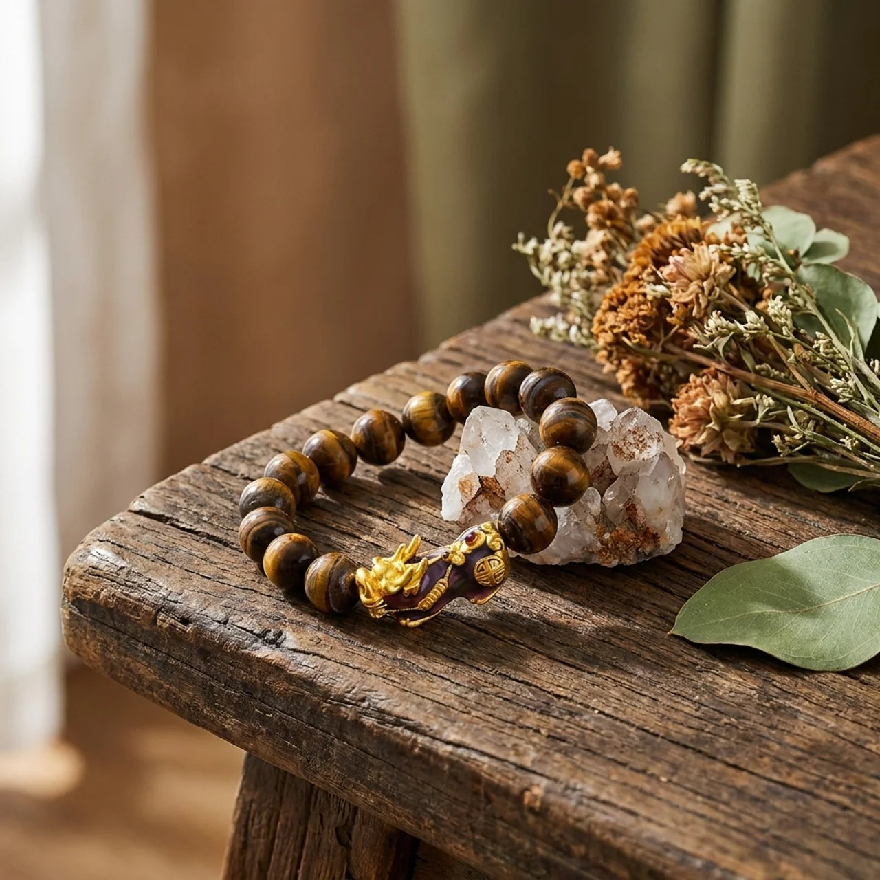 Tiger Eye Pixiu Feng Shui Bracelet