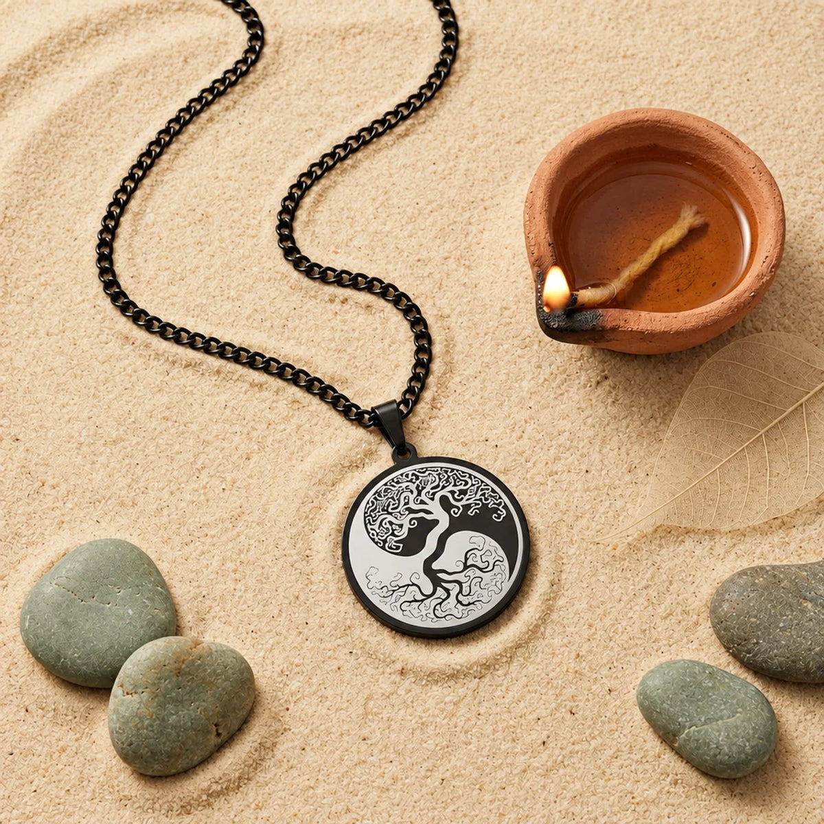 Titanium Steel Tree of Life Pendant Necklace