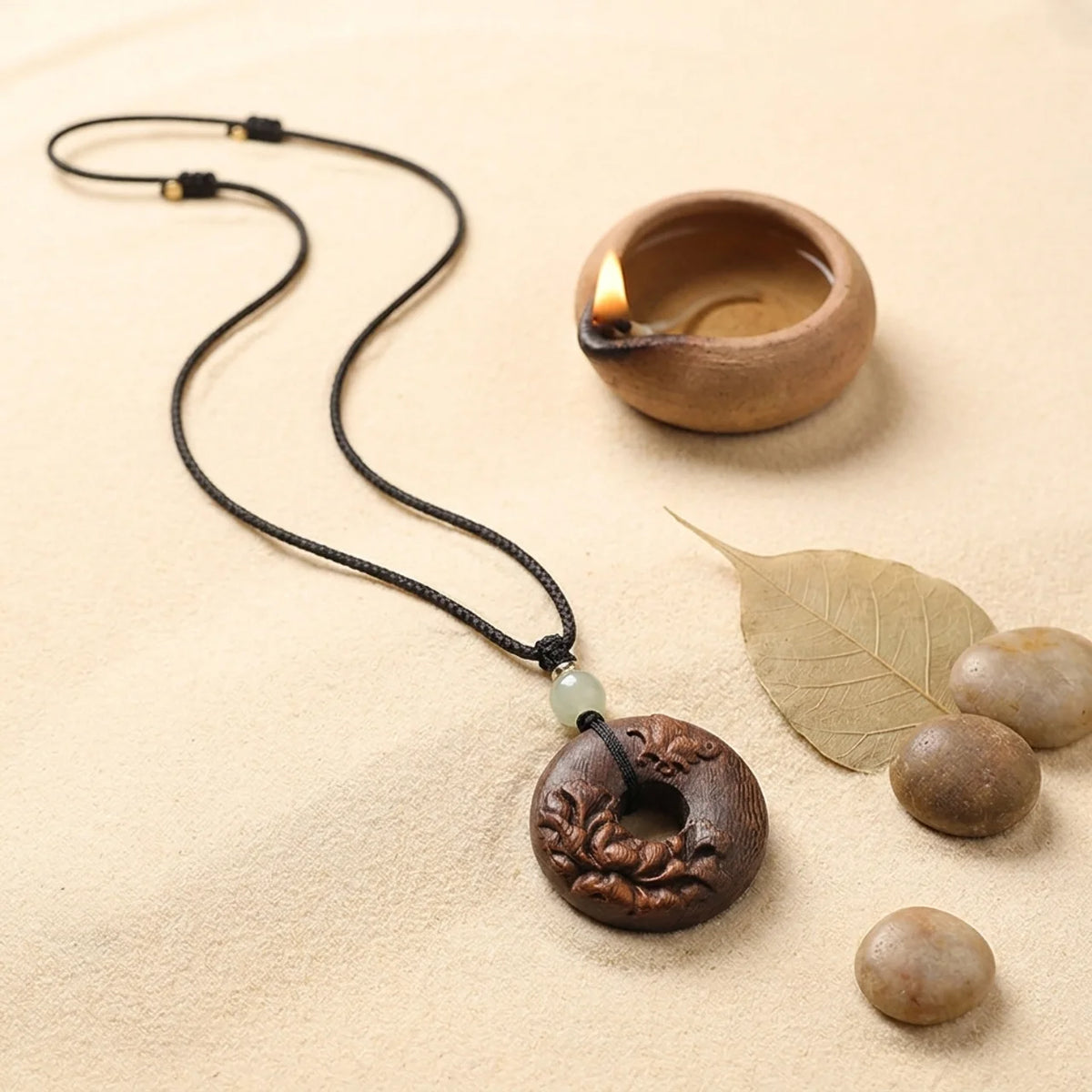 Vietnamese Agarwood Peace Buckle Pendant