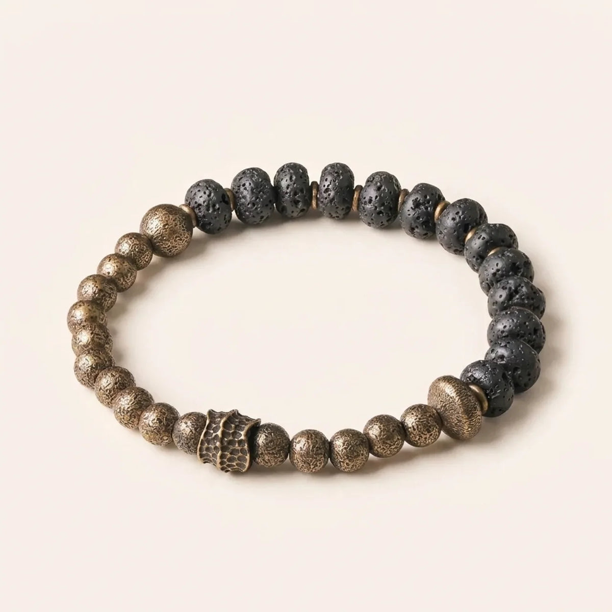 Lavastein Messing Paararmband