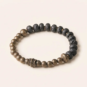 Lavastein Messing Paararmband