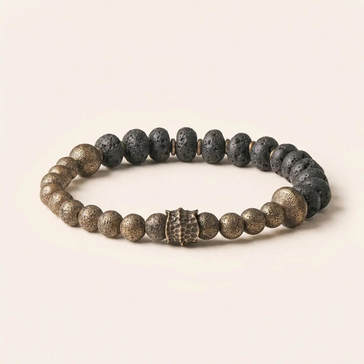 Lavastein Messing Paararmband