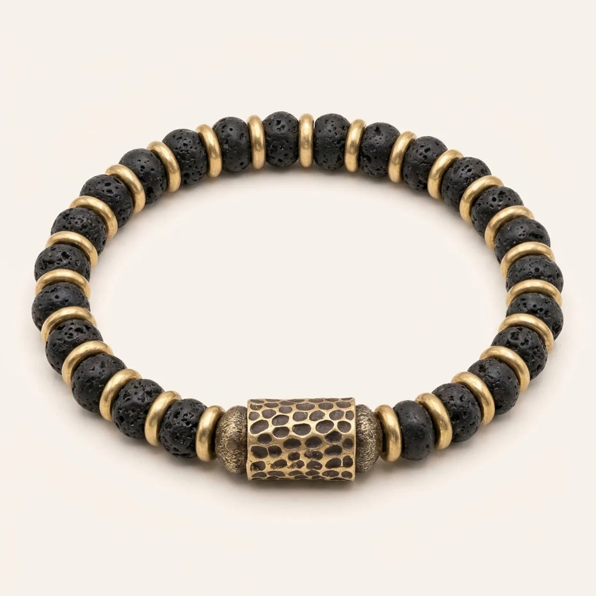 Lavastein Messing Paararmband