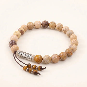 Weathered Stone Om Mani Padme Hum Bracelet