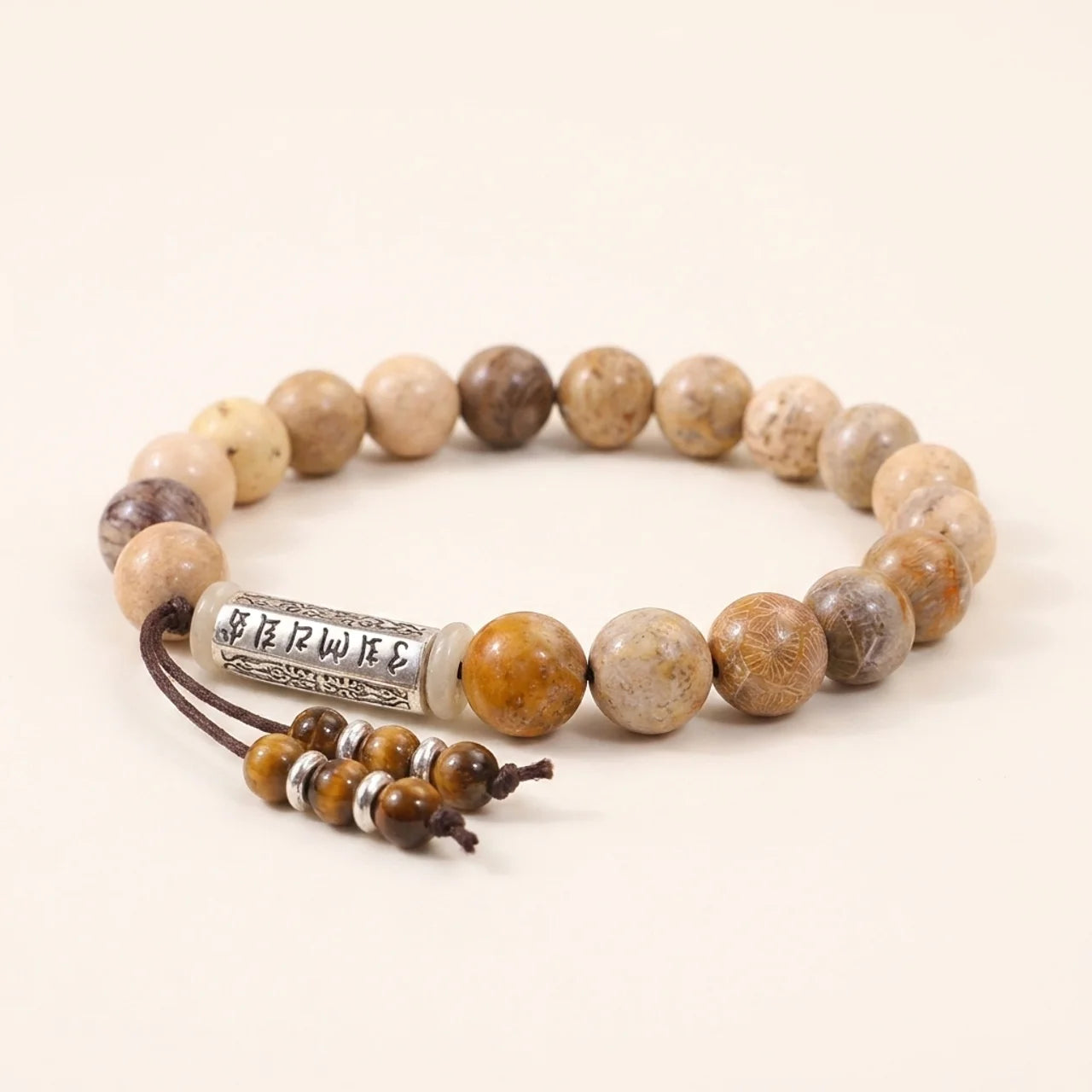 Weathered Stone Om Mani Padme Hum Bracelet