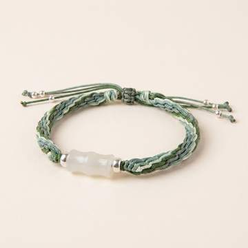 White Jade Bamboo Lucky Knot Bracelet