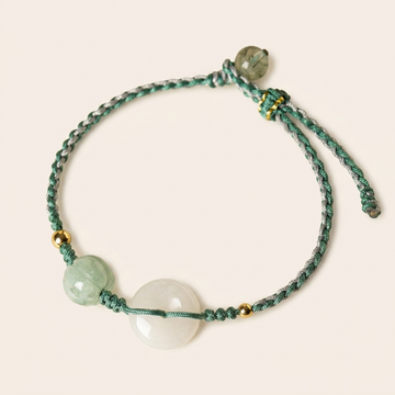 White Jade Peace Buckle Pumpkin Bead Bracelet
