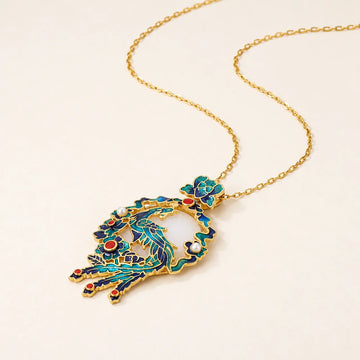 White Jade Phoenix Pendant Necklace