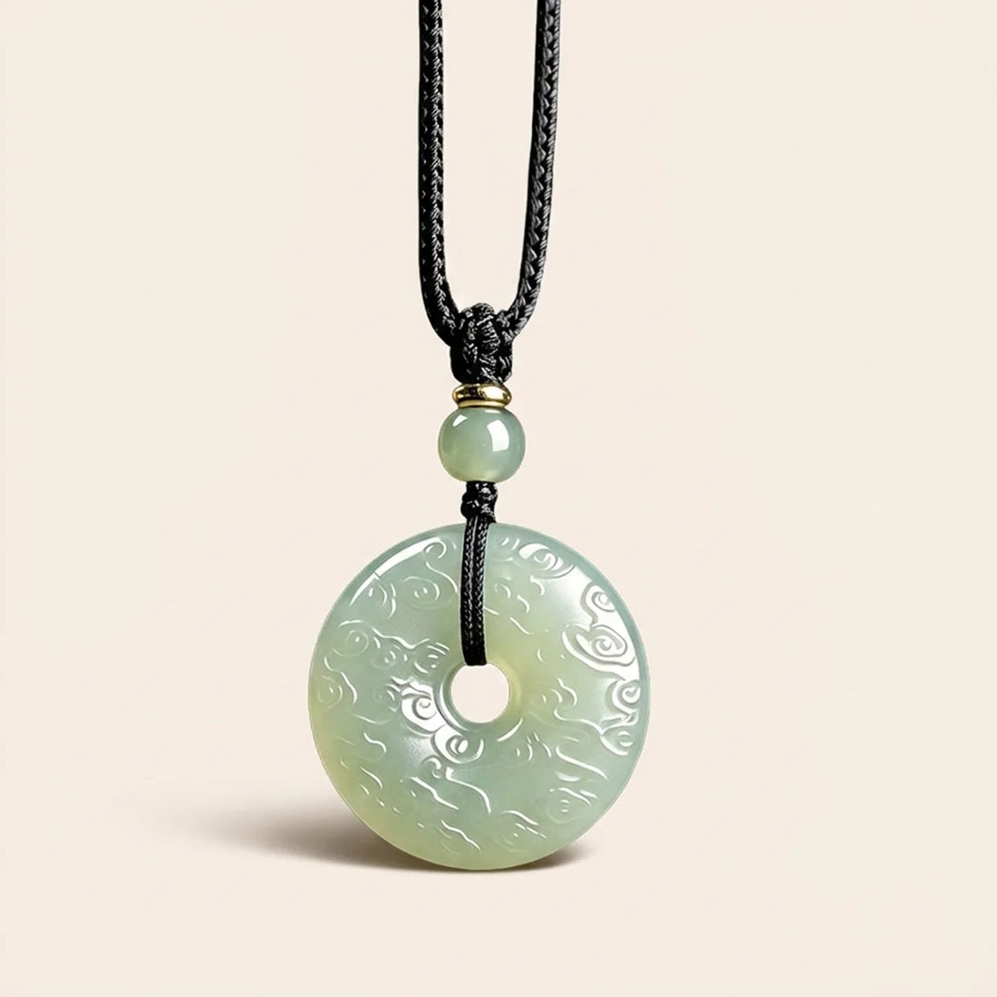 White Jade Ping An Kou Pendant Necklace