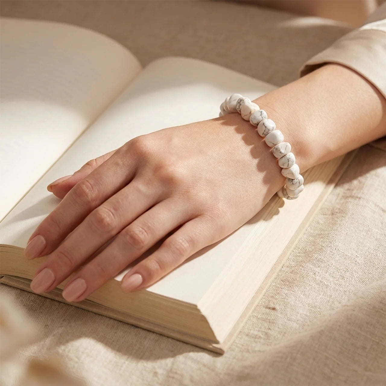 White Turquoise Irregular Blocks Bracelet