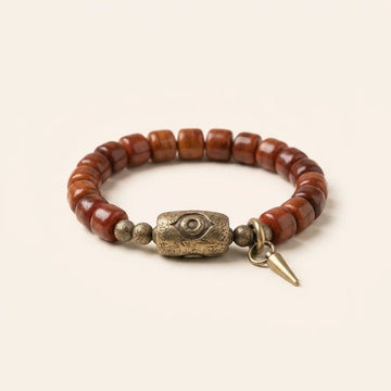 Yak Bone Dzi Copper Cone Strength Bracelet