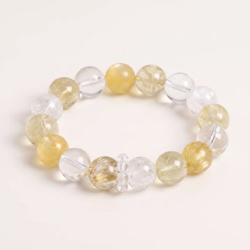 Yellow Quartz Crystal Beaded Bracelet
