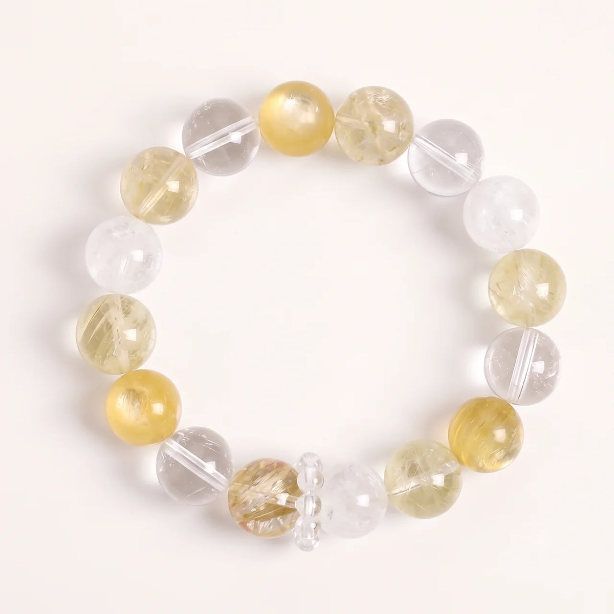 Yellow Quartz Crystal Beaded Bracelet