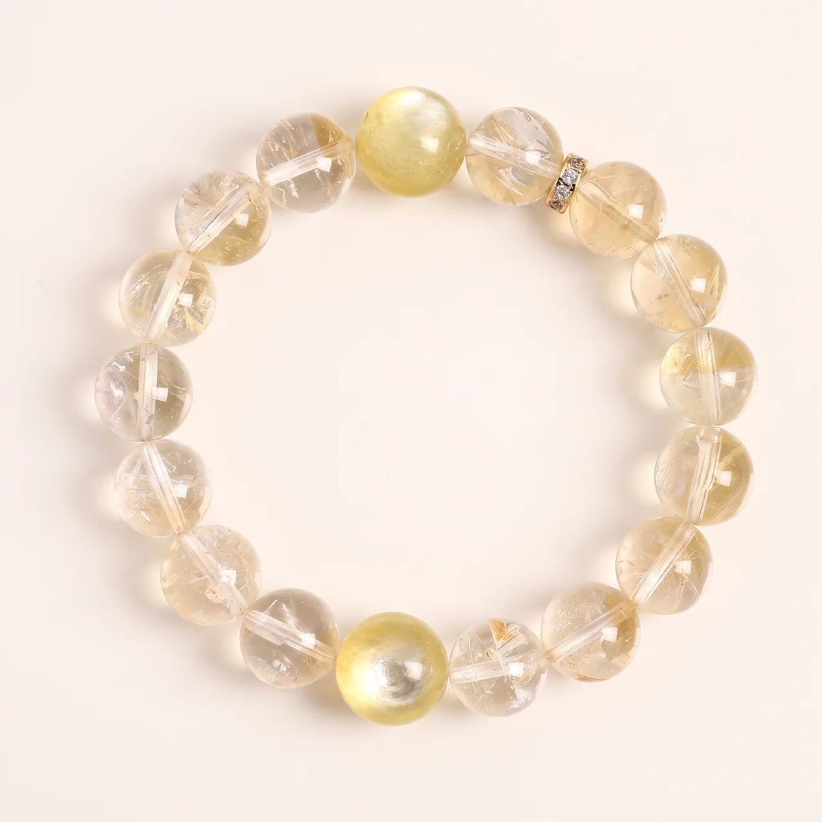 Yellow Quartz Crystal Beaded Bracelet