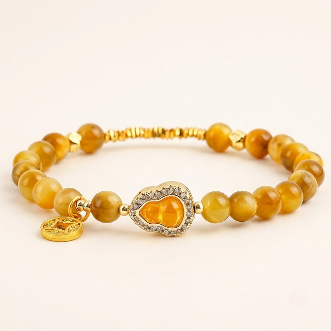 Yellow Tiger Eye Wu Lou Wealth Bracelet
