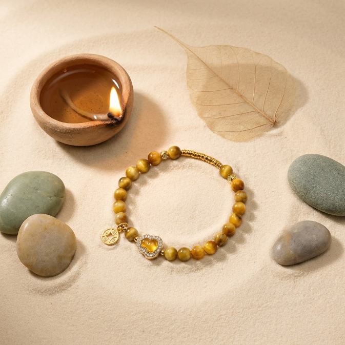 Yellow Tiger Eye Wu Lou Wealth Bracelet