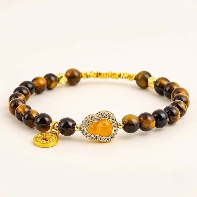 Yellow Tiger Eye Wu Lou Wealth Bracelet