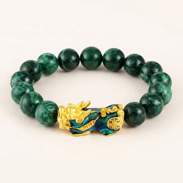 Natural Green Jade Pixiu Bracelet
