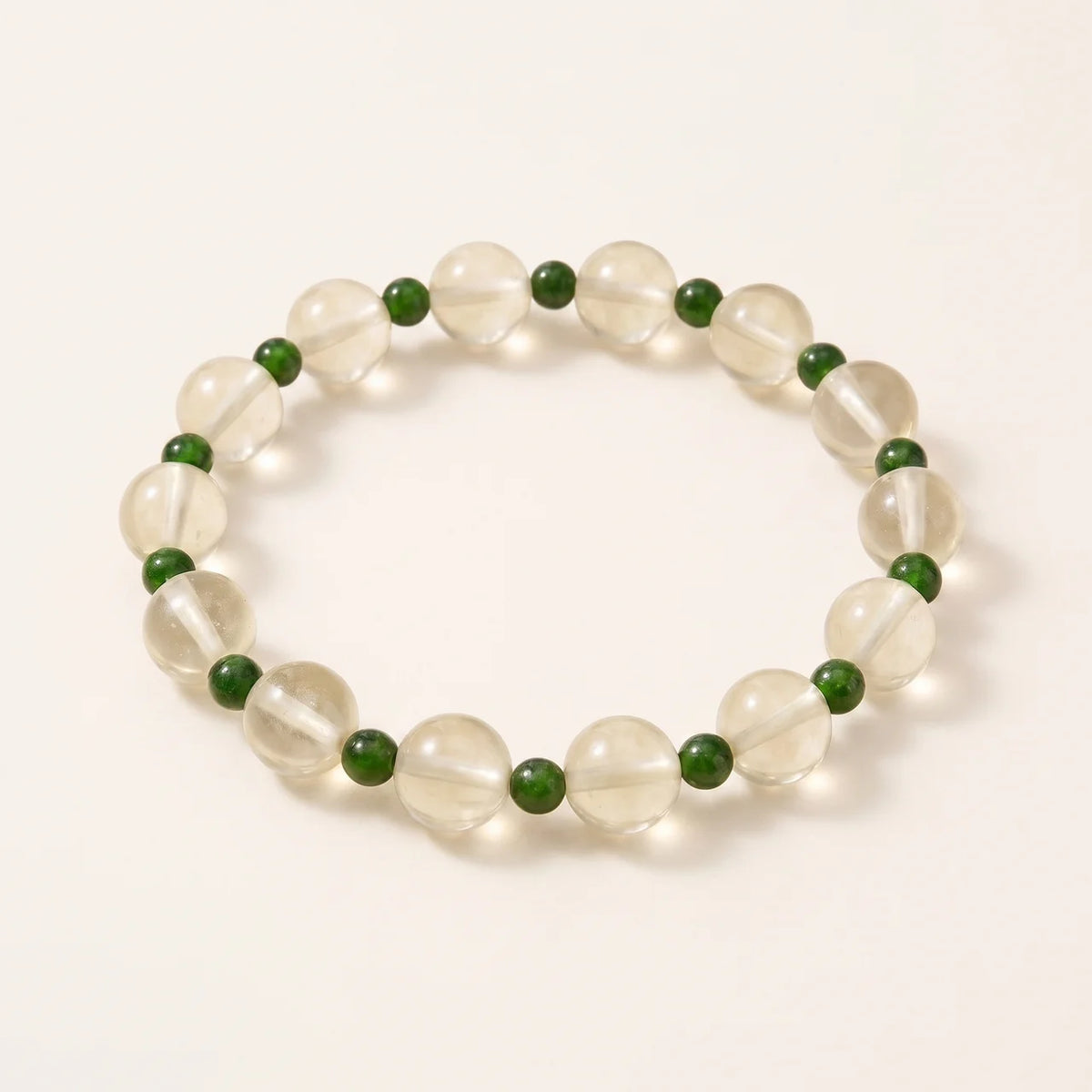 Bracelet en quartz rose et améthyste lavande