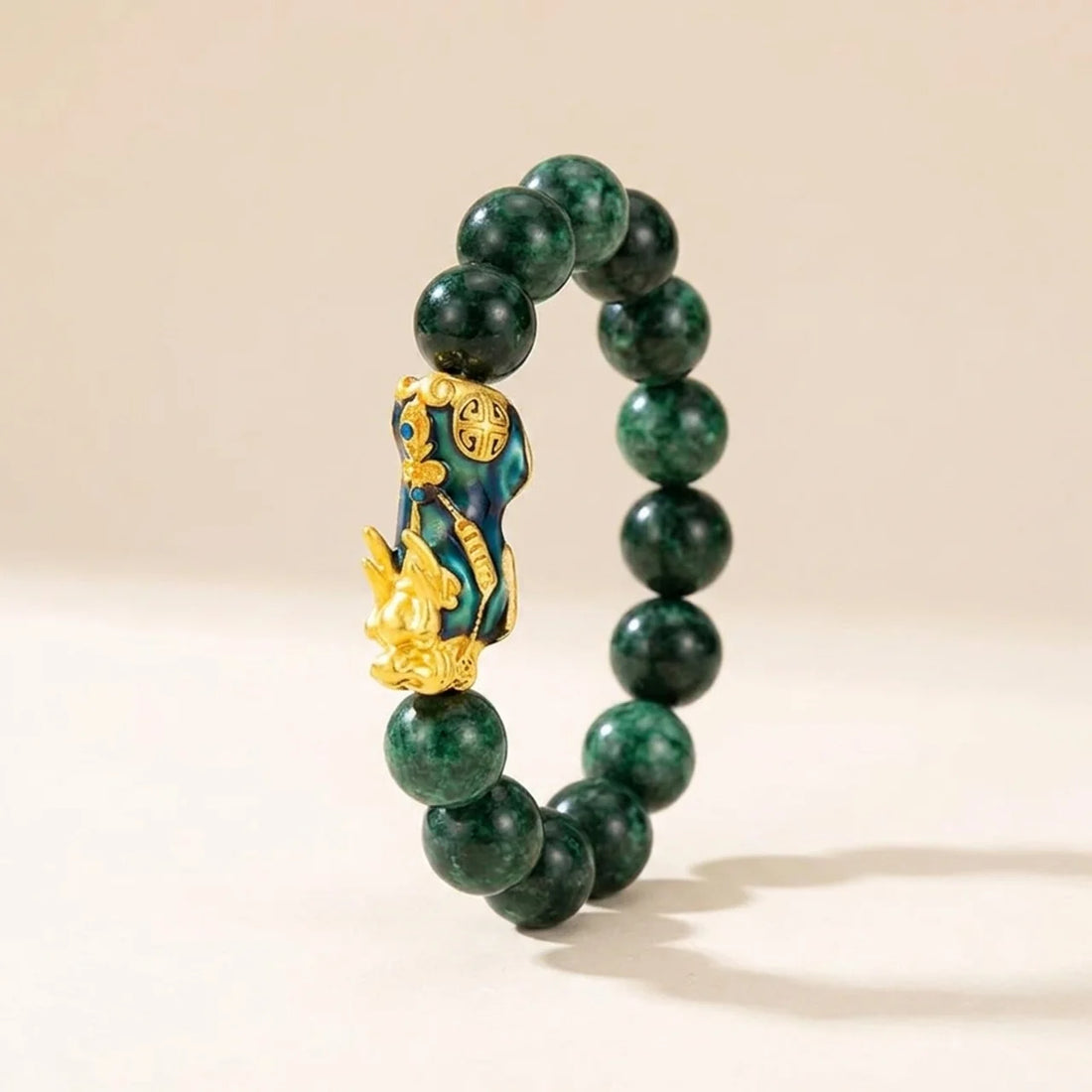 Natural Green Jade Pixiu Bracelet