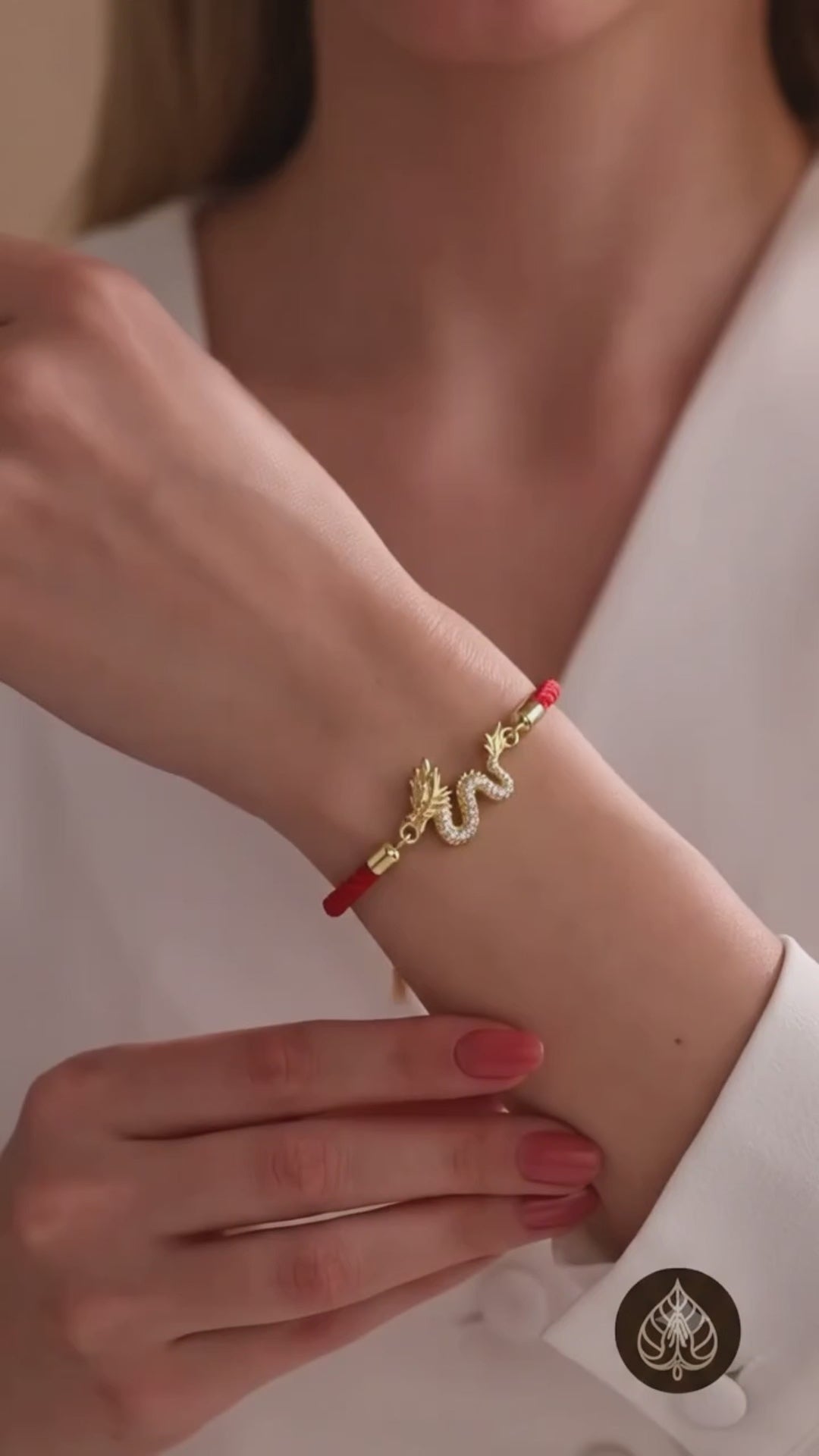 Dragon Red String Silver Bracelet